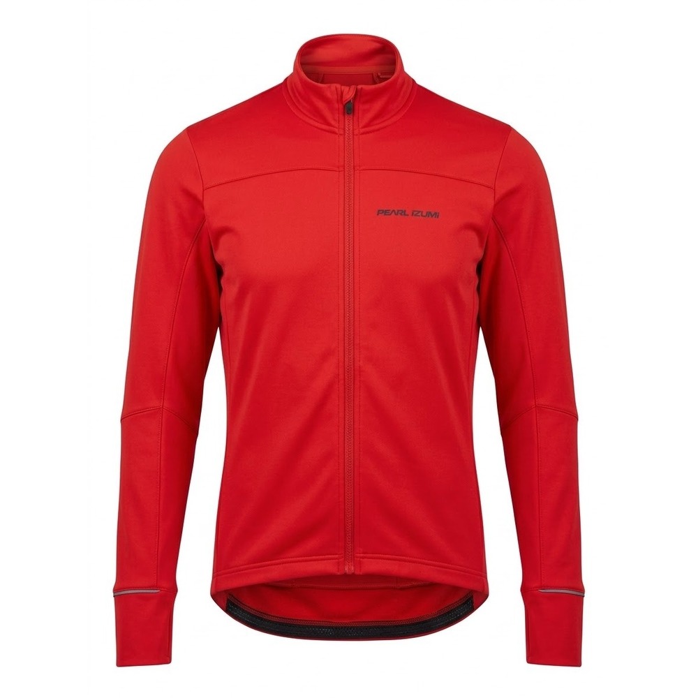 Pearl‎ Izumi Mens Red Thermal Cycling Jacket XL Full Zip Fleece Lined 11121921